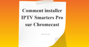 Un Chromecast affichant IPTV Smarters Pro, vibrant et moderne.